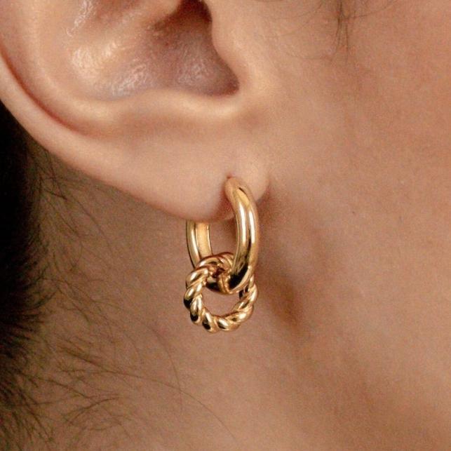 Claire Bold Twist Duo Hoop Earrings Caitlyn Minimalist