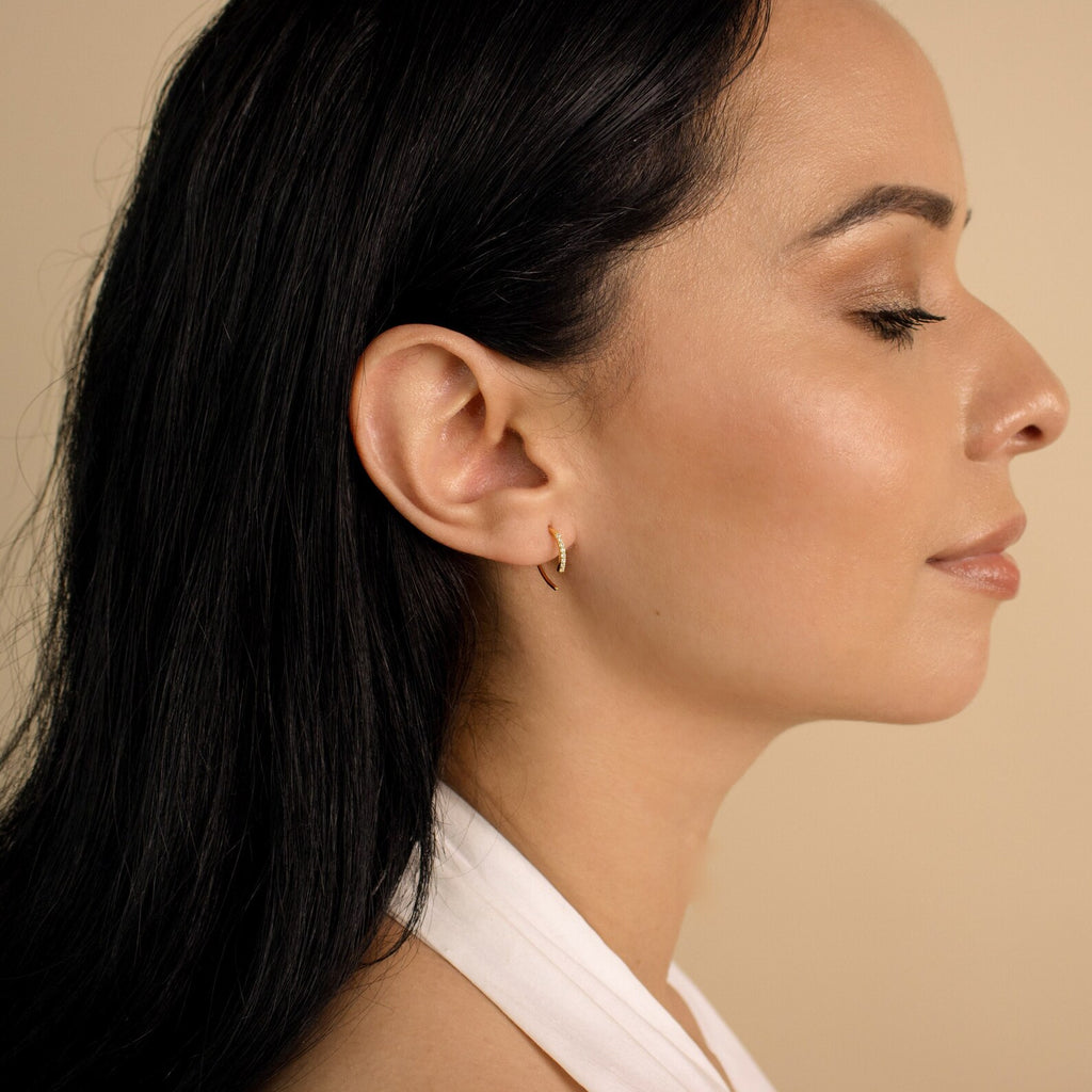 Pave Wire Pave Wire Diamond Threader Earrings | Caitlyn Minimalist