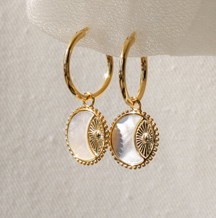 Pia Pearl Coin Hoops