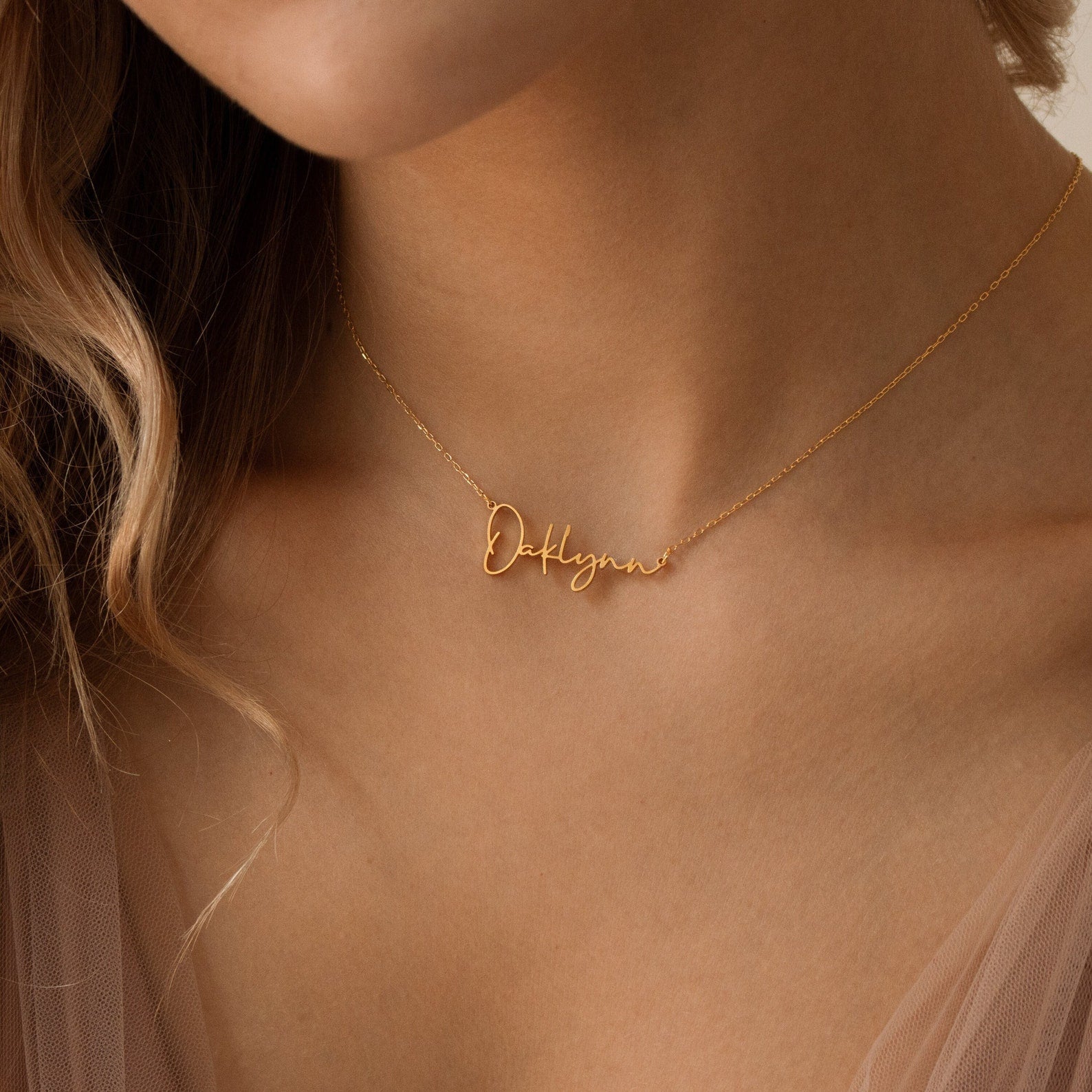 Dainty Custom Summer Name Necklace Caitlyn Minimalist