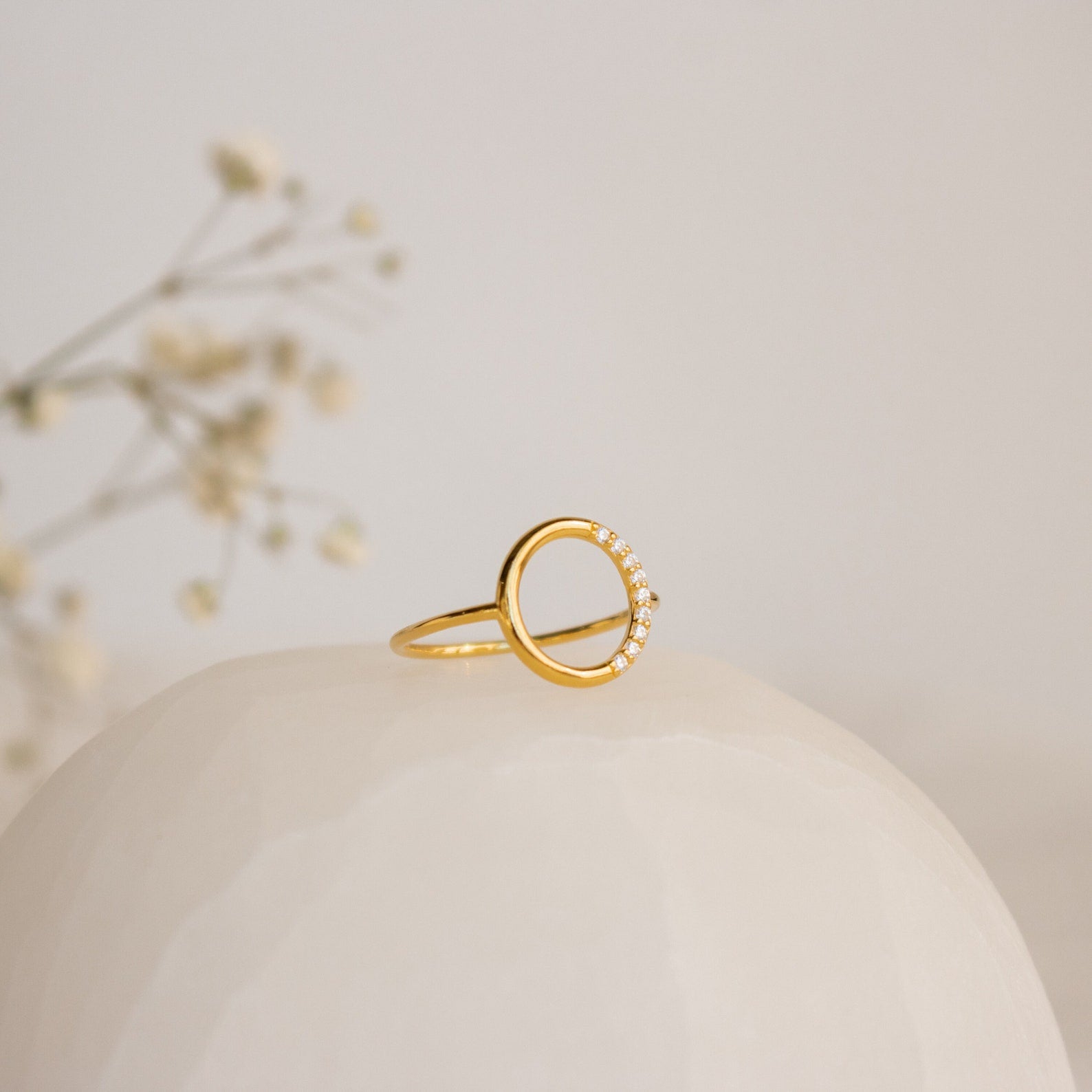 Pave Open Circle Ring