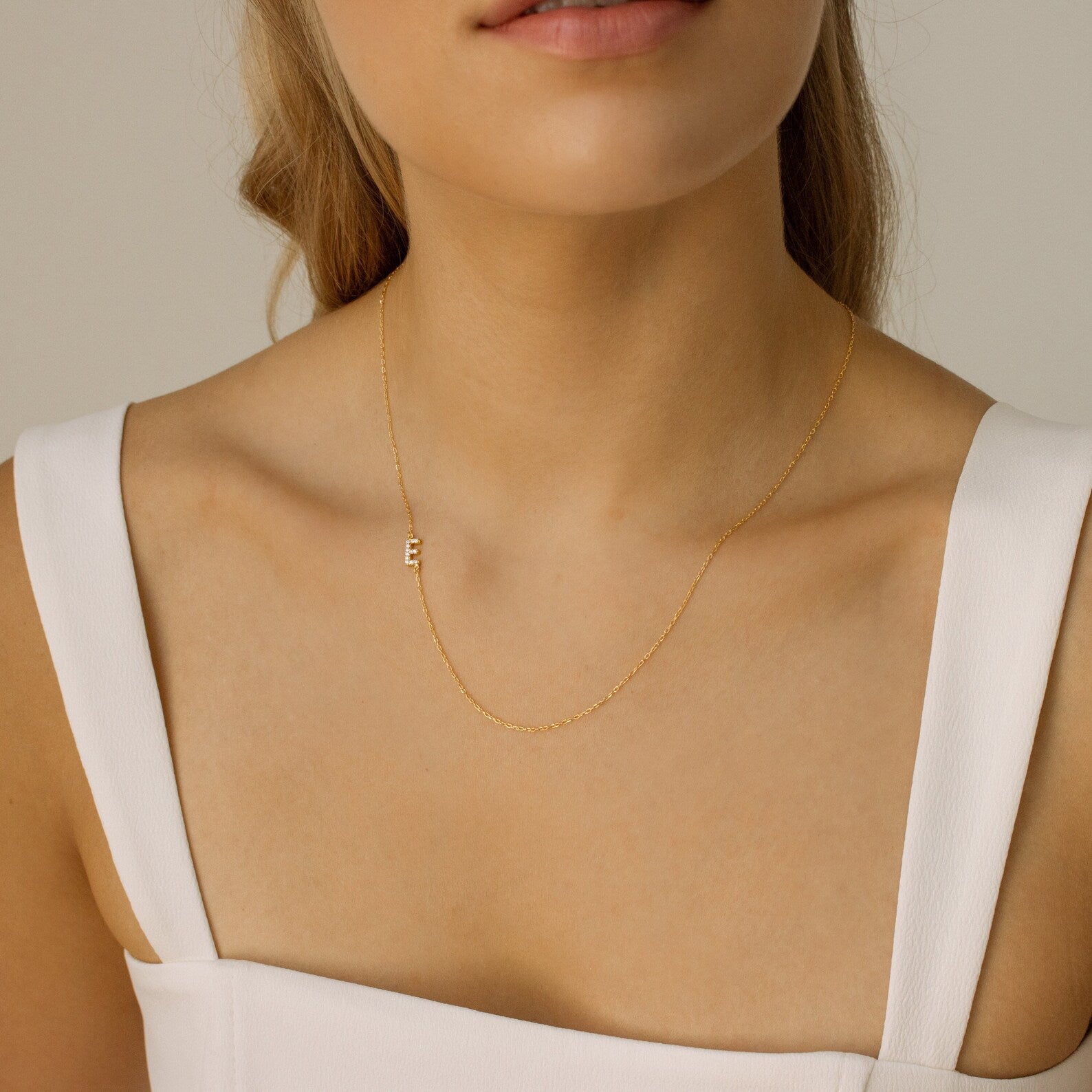 Asymmetrical Small Initial Charms Pave Asymmetrical Initial