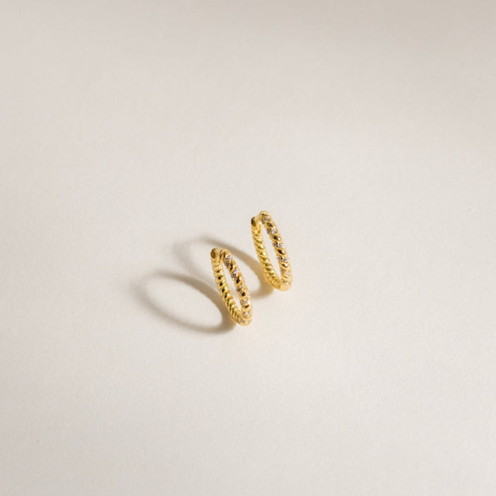 Aster Pave Twisted Hoops