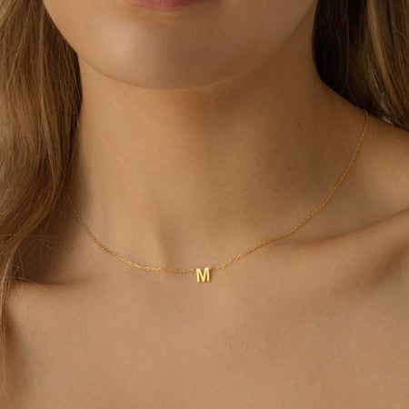 Alice Dainty Initial Necklace | Caitlyn Minimalist Sterling Silver / 22 Inches