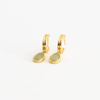 Jade Gemstone Drop Hoops-Earrings-Caitlyn Minimalist