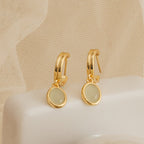 Jade Gemstone Drop Hoops-Earrings-Caitlyn Minimalist