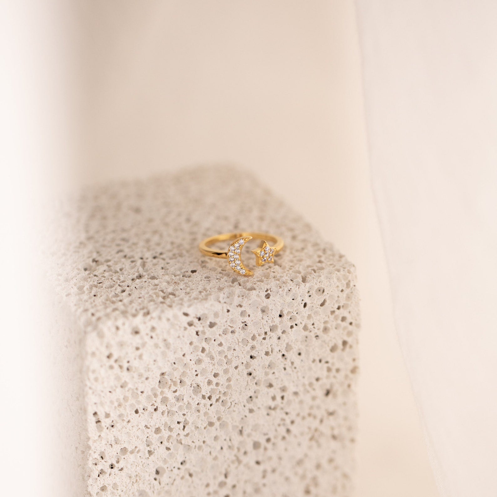 Pave Moon & Star Ring