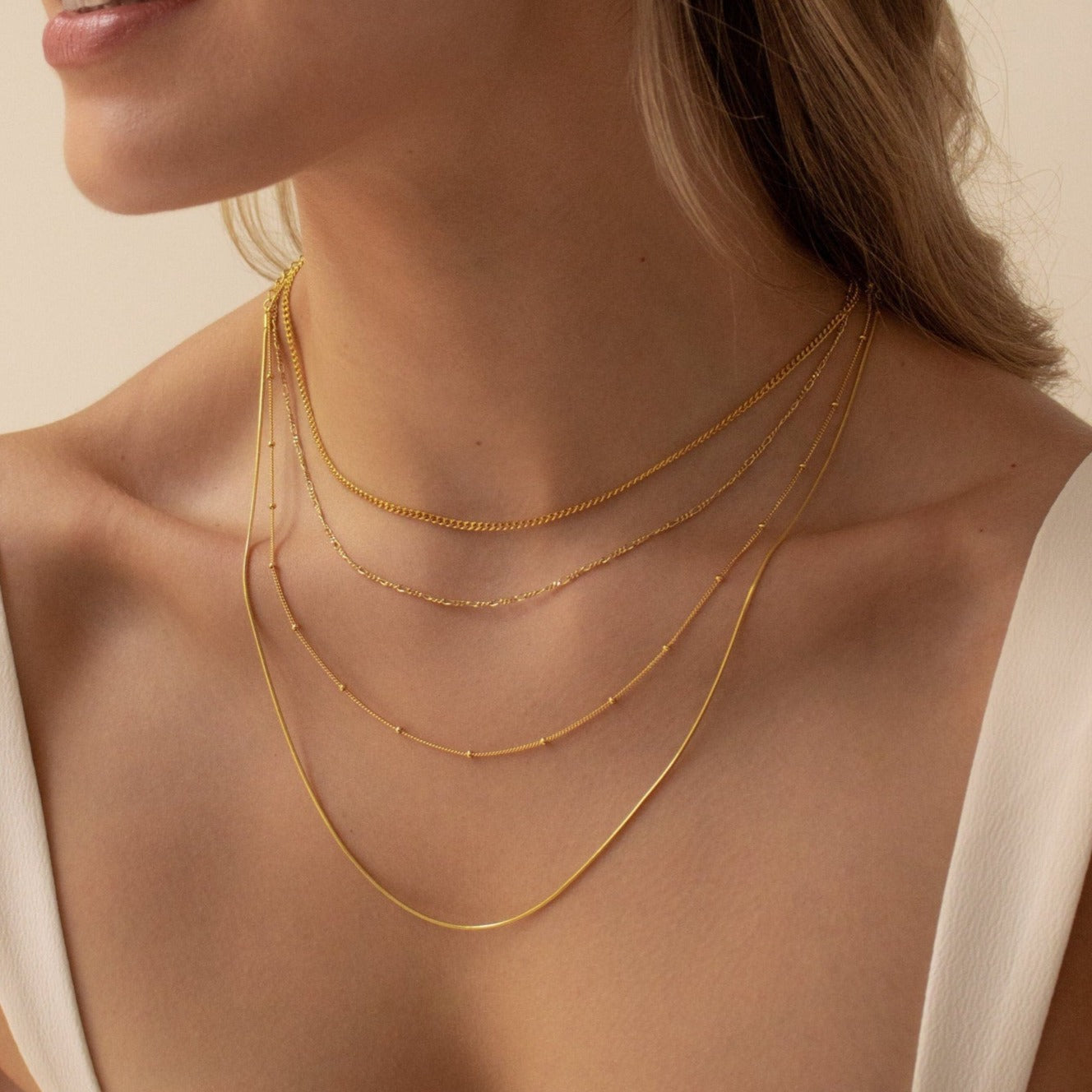 Ball Chain Three Layered Necklace (Golden) – Shop Trendys
