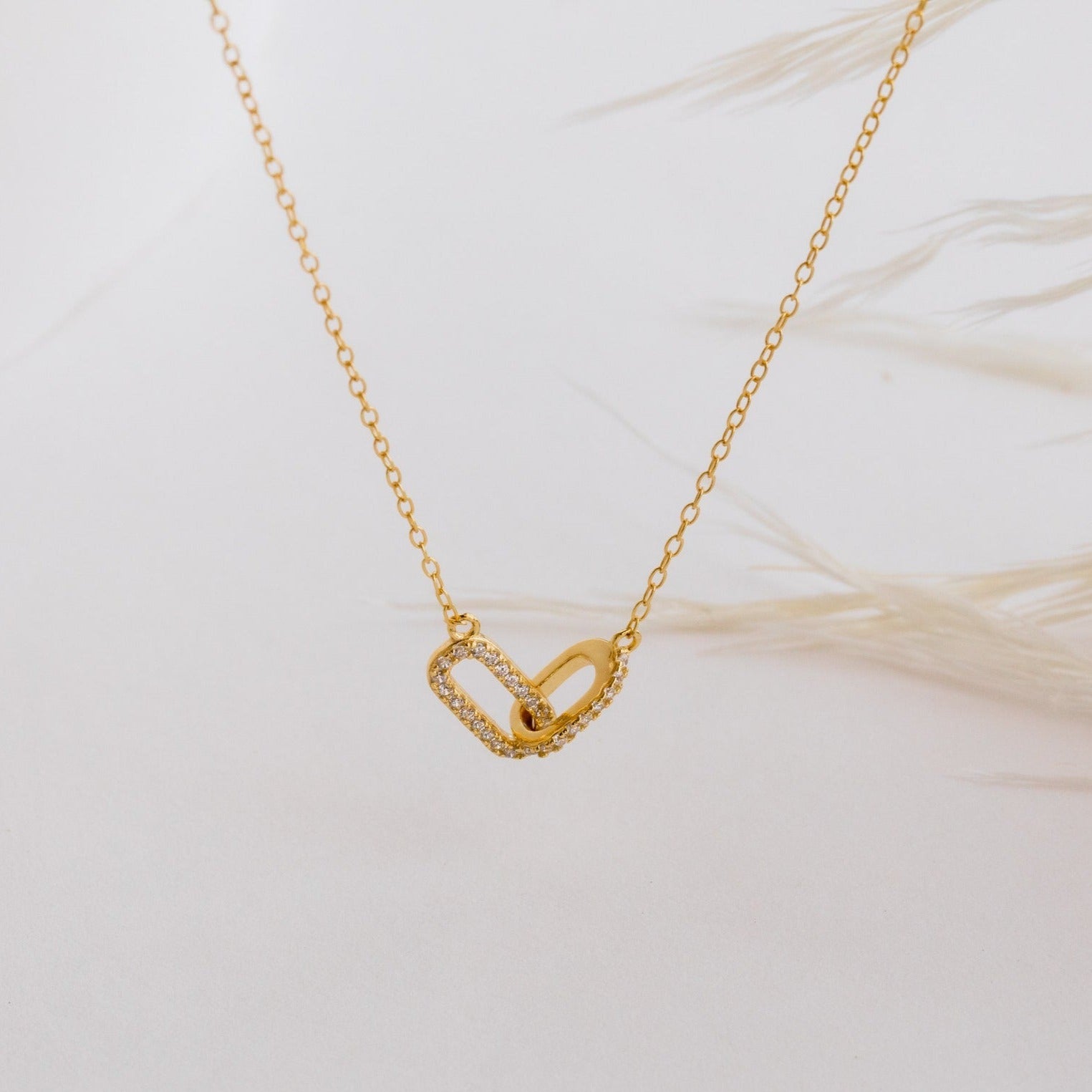 Diamond Linked Heart Necklace 1/4 ct tw 10K Rose Gold 18