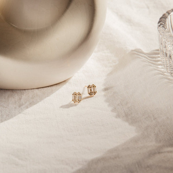 Wren Baguette Diamond Spike Stud Earrings | Caitlyn Minimalist Sterling Silver