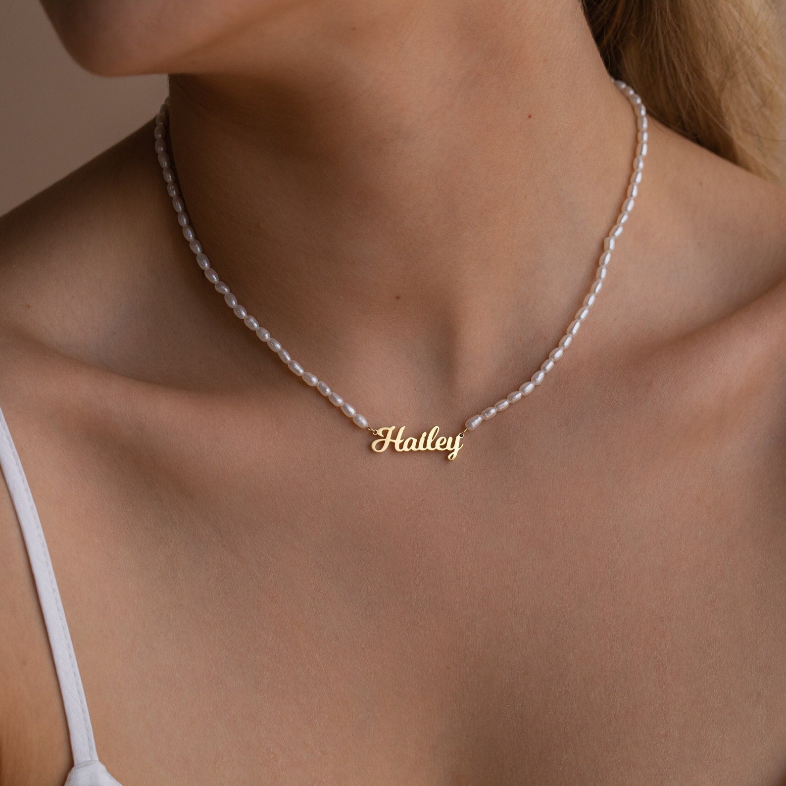 Pearl Necklace with Charm - Personalized