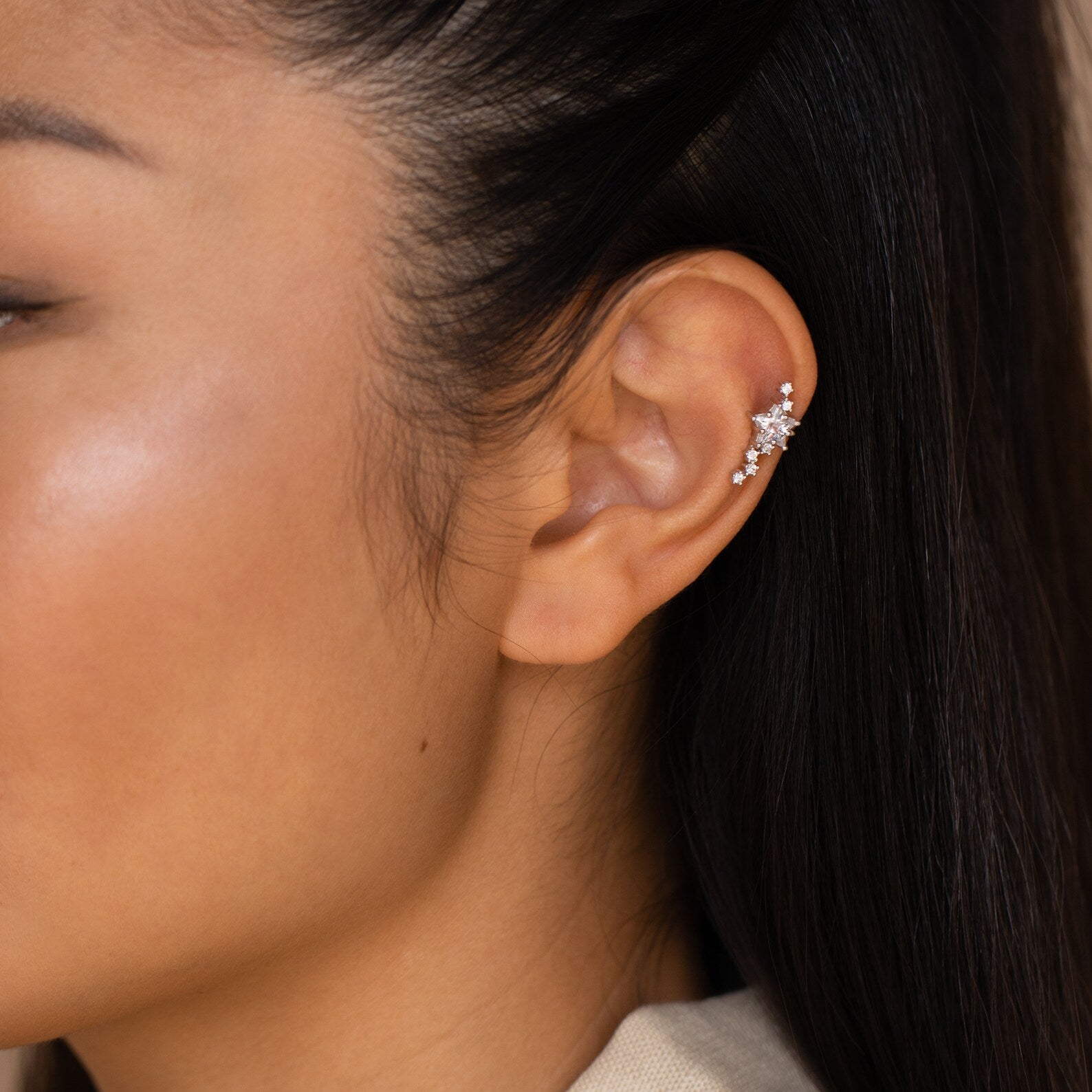Diamond Starry Night Ear Cuffs | Caitlyn Minimalist