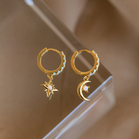 Rainbow Midi Hoops with Astra Star Charms main image 1