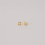 Starburst Studs featuring a central pearl, inspired by opal earring designs, shown on a plain light background.
