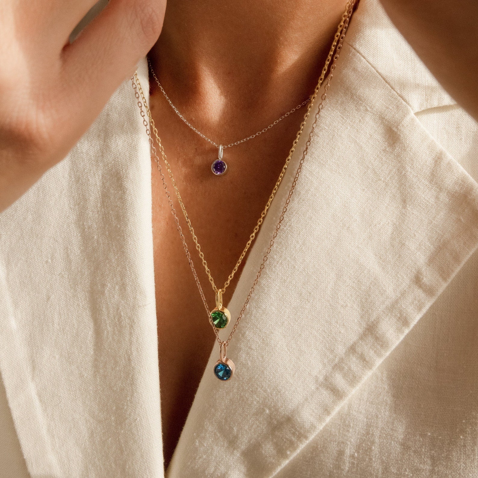Precious Gemstone Cross Necklace – San Luxe