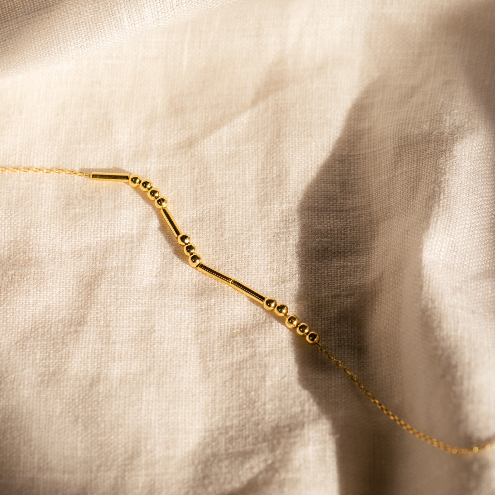 Custom FINE CHAIN Small Bar Gold Fill Morse Code Necklace – JENNY and JUDE