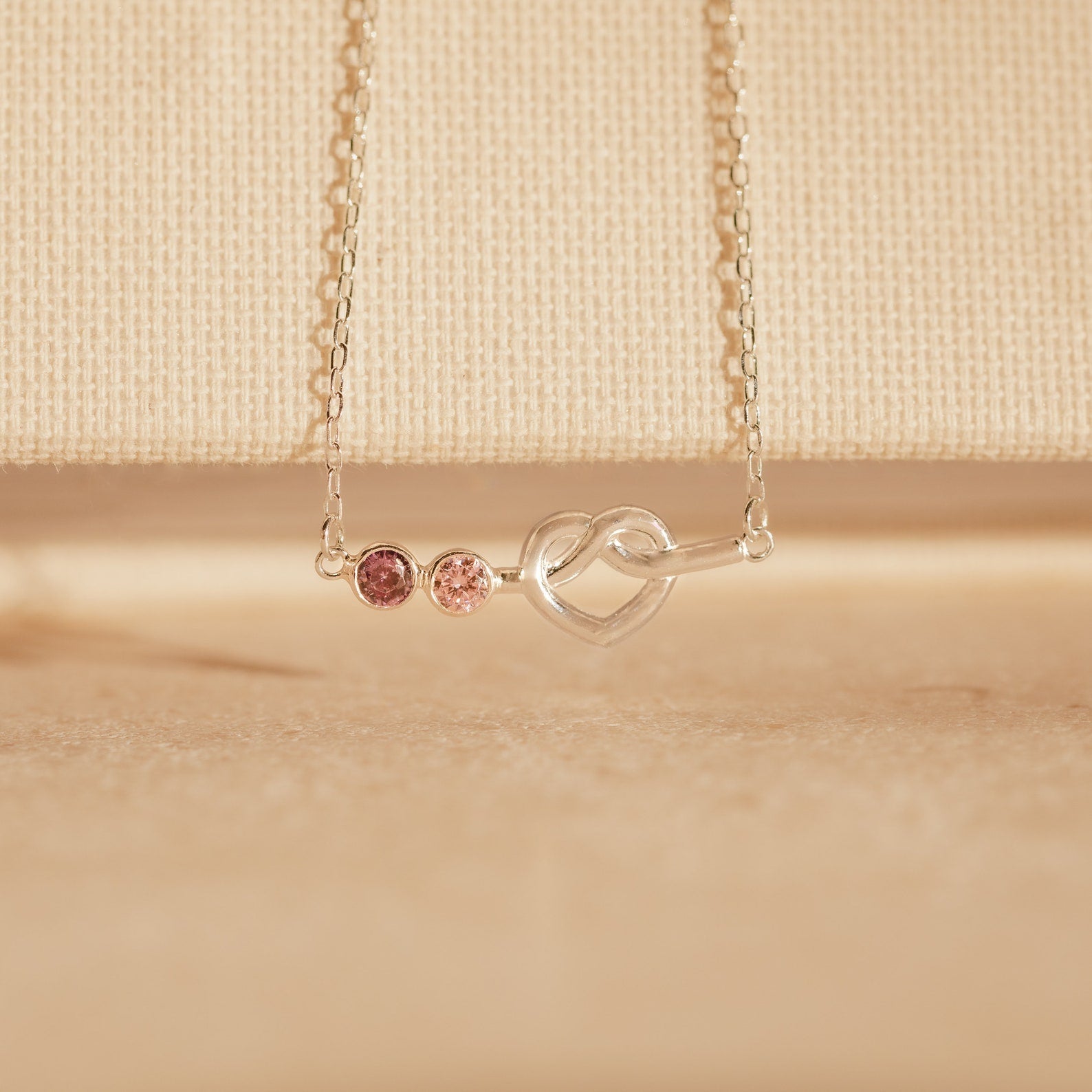 Love Knot Birthstone Necklace