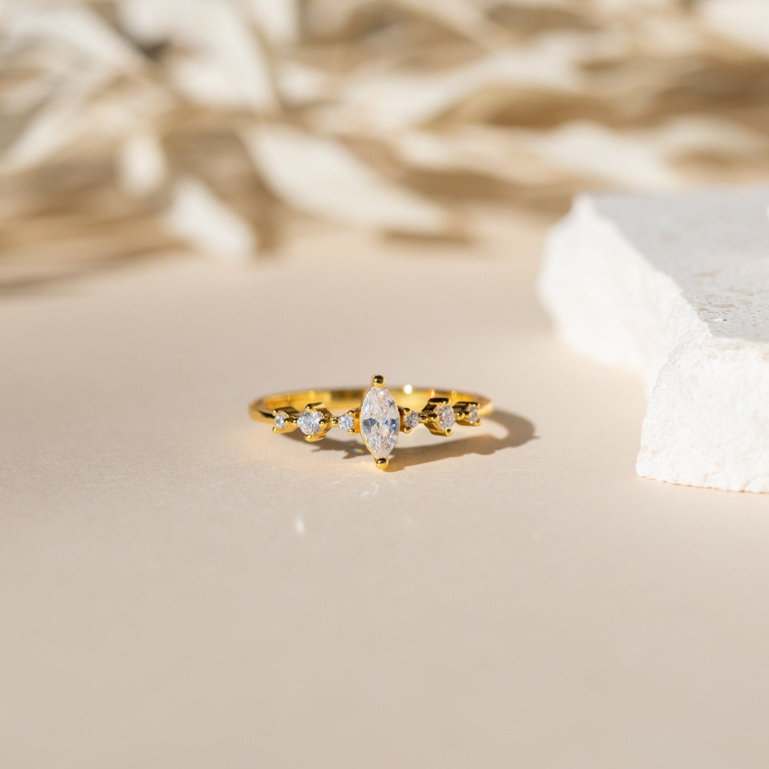Dainty gold diamond ring Clearance