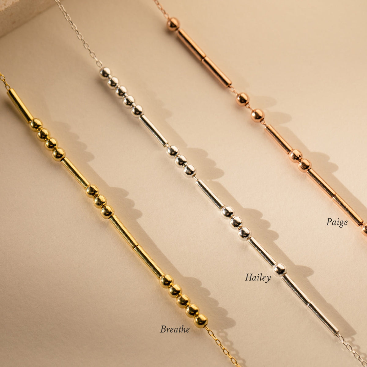 Custom Beaded Morse Code Necklace | Caitlyn Minimalist