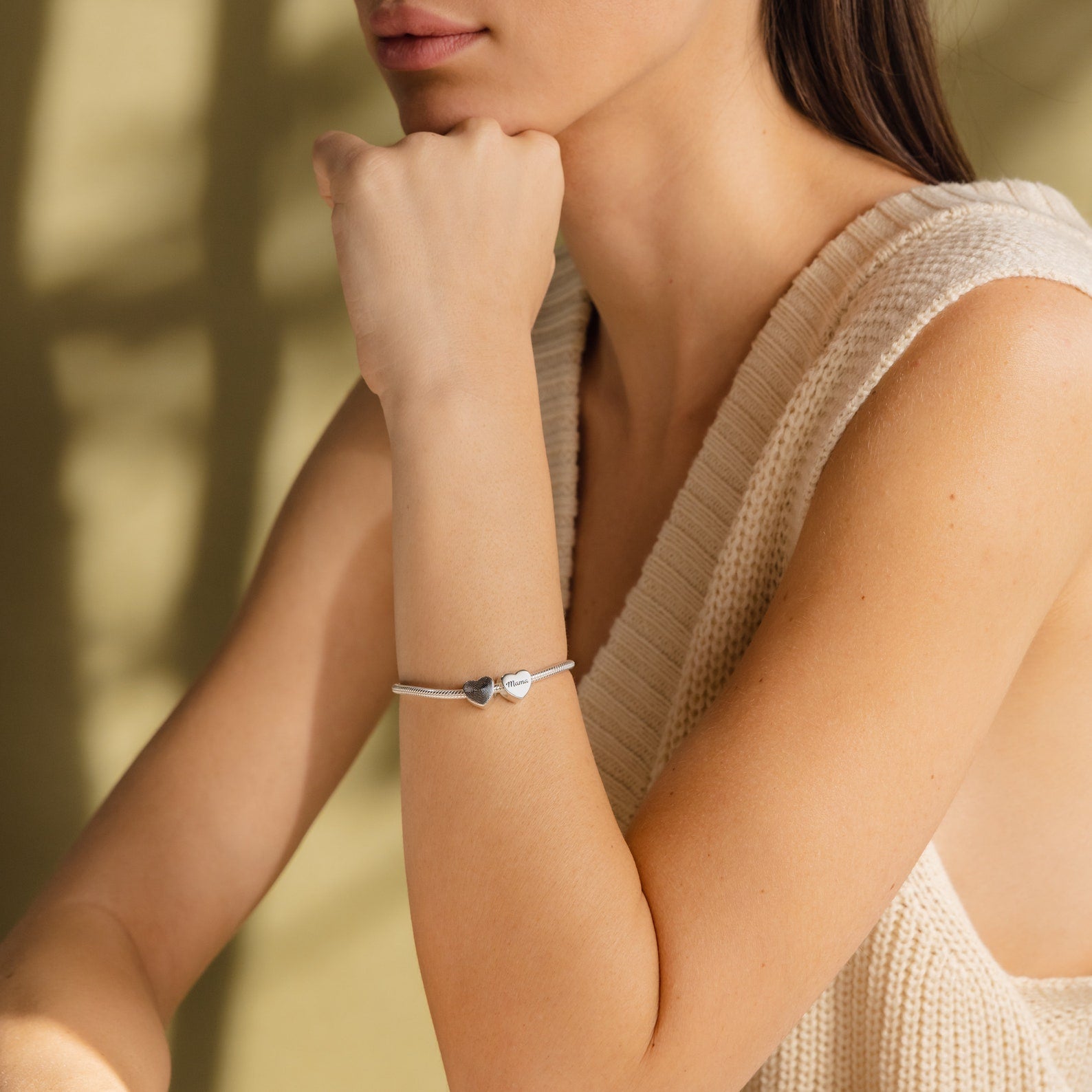 Charme de coeur d'empreinte digitale 