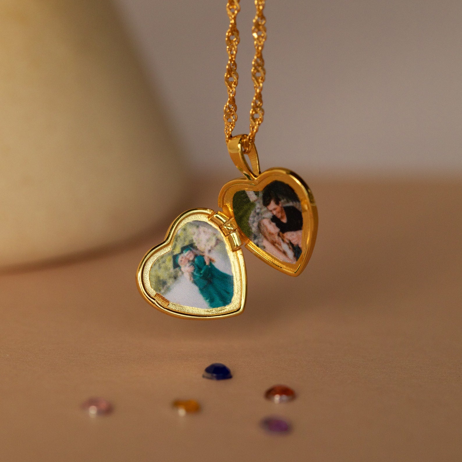 Initial Heart Locket Necklace