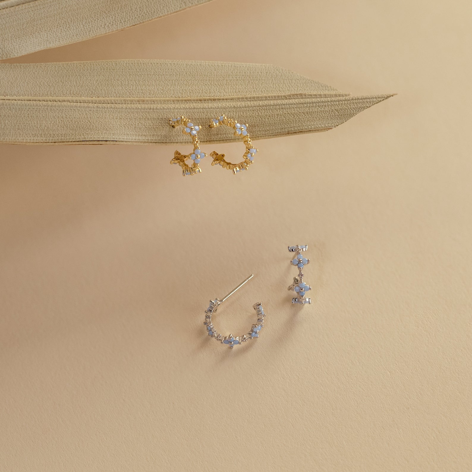 Clay flower bridal earrings - Creamy blossom and silk flower earrings -  Style #951 | Twigs & Honey ®, LLC