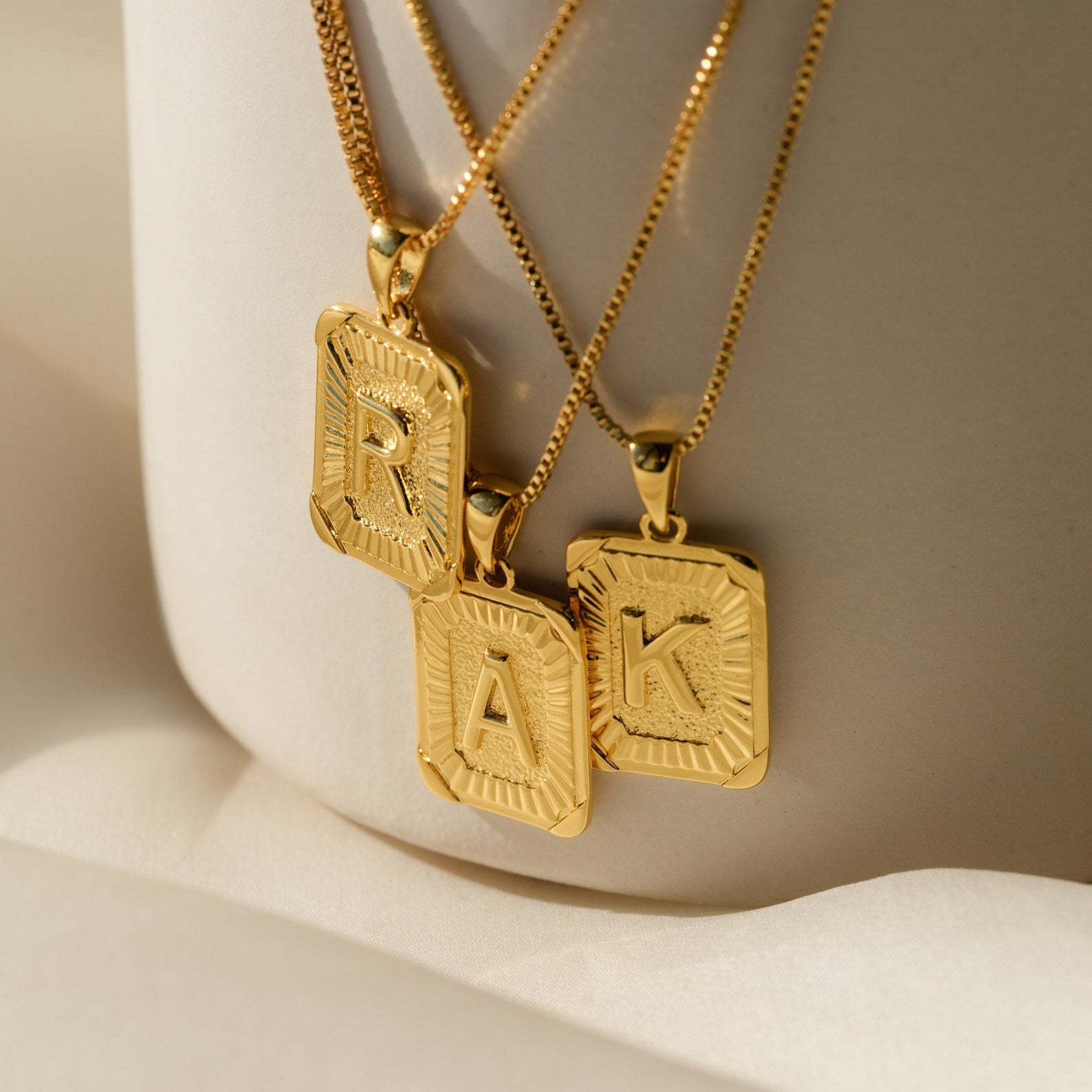 Men and Women Initial Letter Necklace Pendant Charm Gold Cuban Link Pe –  Jewel of Kent