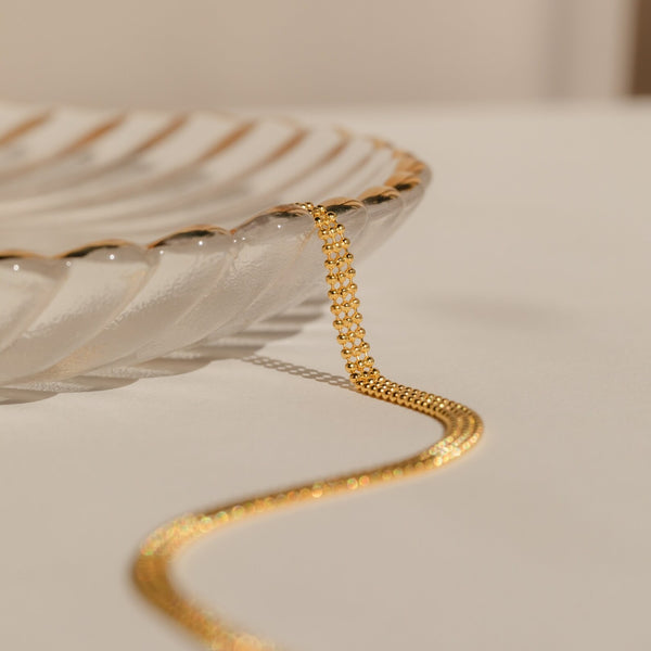 Josie - 18k Gold Beaded Chain Necklace – Ocean Wave Jewelry