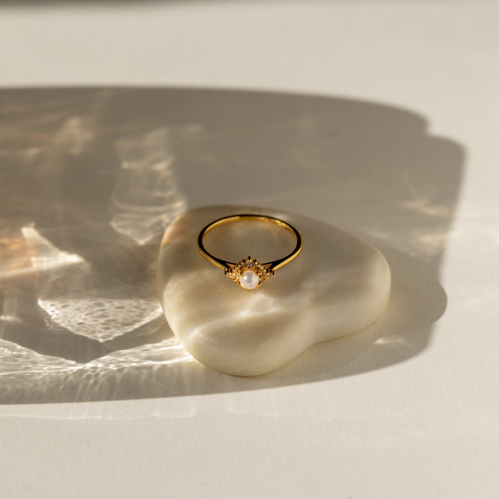 Vintage Pave Pearl Ring