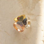 The Fingerprint Heart Signet Ring comes in gold, rose gold, and silver, each with your unique fingerprint and a gemstone—an unforgettable gift for mom.