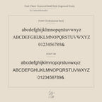 Font chart comparing FONT 33 and FONT 30, showing uppercase, lowercase, and numbers—ideal for selecting the perfect style for your personalized Dainty Bar Name Necklace.