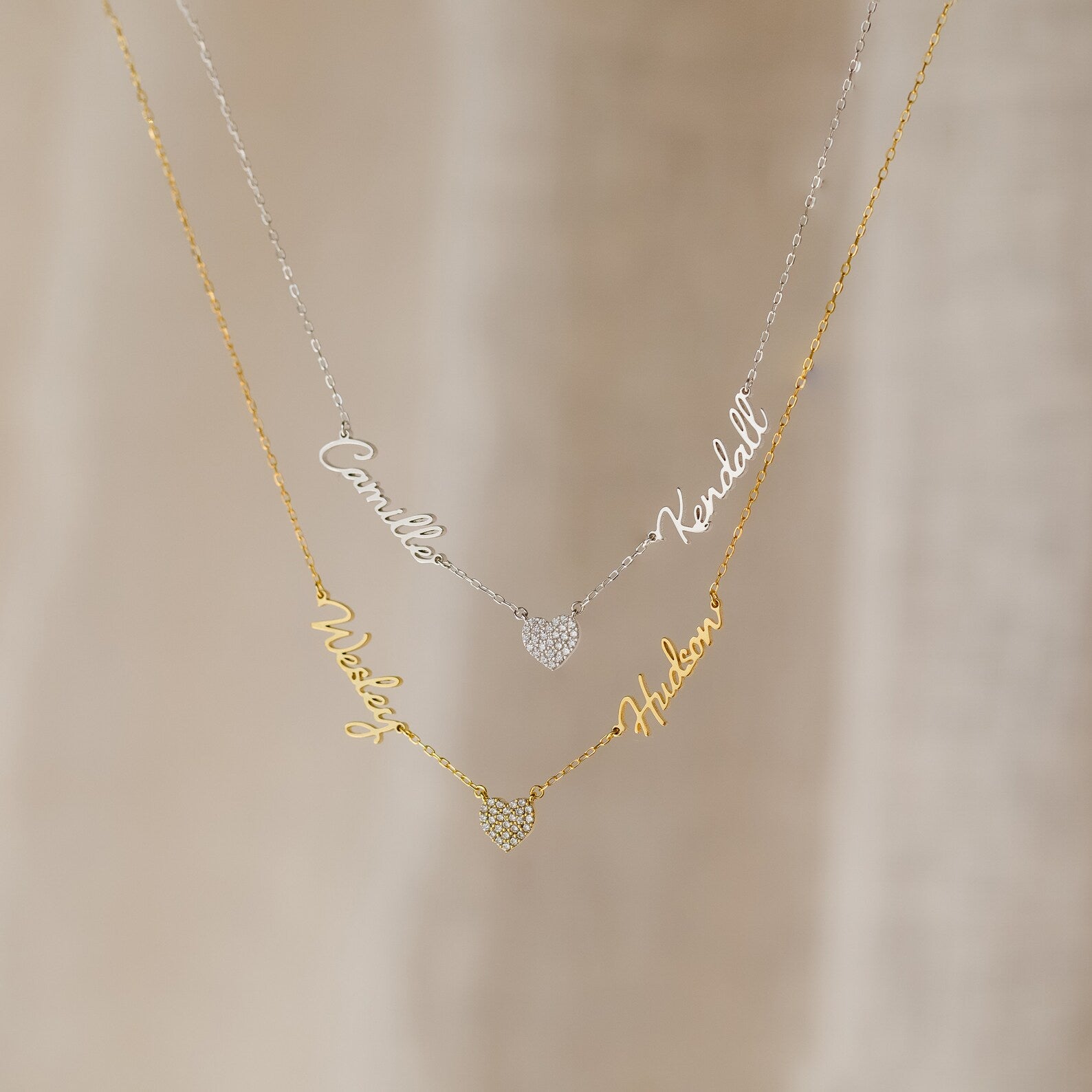 Grace Name Heart Necklace