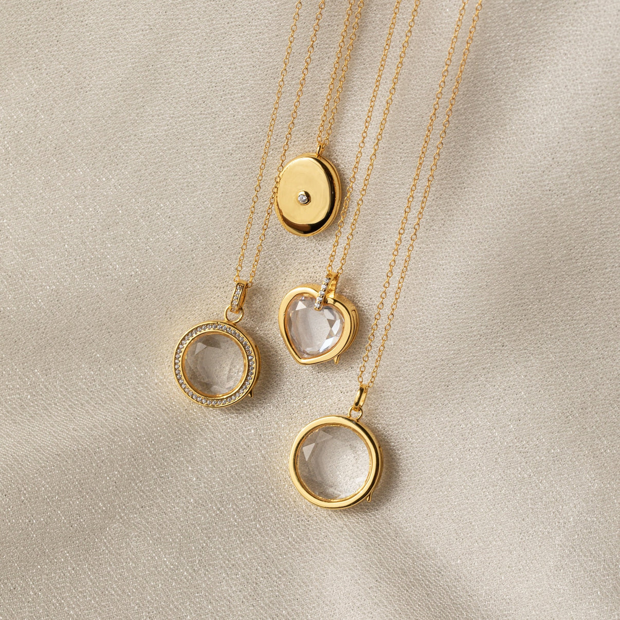 Crystal Locket Pendant Necklaces | Caitlyn Minimalist