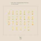 Large Letter Bracelet features gold, uppercase modern alphabet A–Z in four rows on a light beige background—ideal for creating your own personalized bracelet or adding a stylish, modern accent to everyday jewelry.