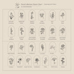 The Birth Flower Arch Necklace is inspired by minimalist flower charts, featuring a unique line-drawn bloom for each month, much like personalized birth flower jewelry with beautifully elegant floral designs.