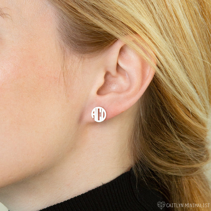 Block Monogram Earrings