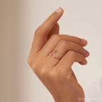 Show your love with the Initial Heart Wrap Ring, a delicate rose gold ring featuring a customizable script initial for a personal touch.