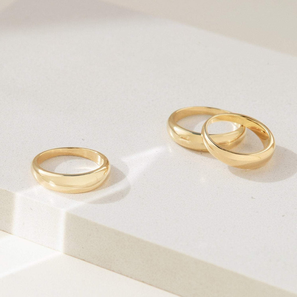 Dome Ring Stack With Oval Ring Everyday Essential Classic Dome Stacking Ring | Caitlyn Minimalist