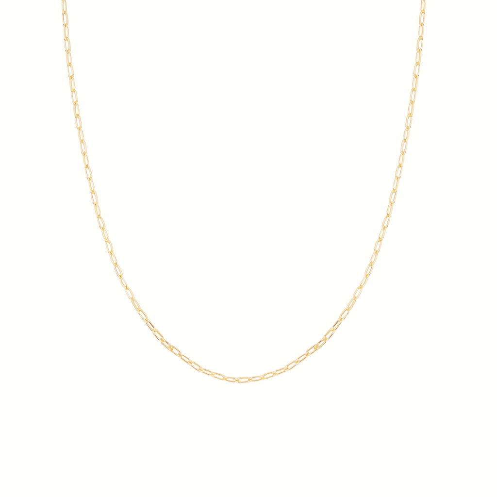 Dainty Link Chain Necklace in Rose Gold featuring delicate, small links on a plain white background—ideal for effortless layering.