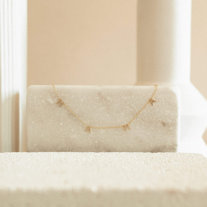 Pave Mama Letter Necklace