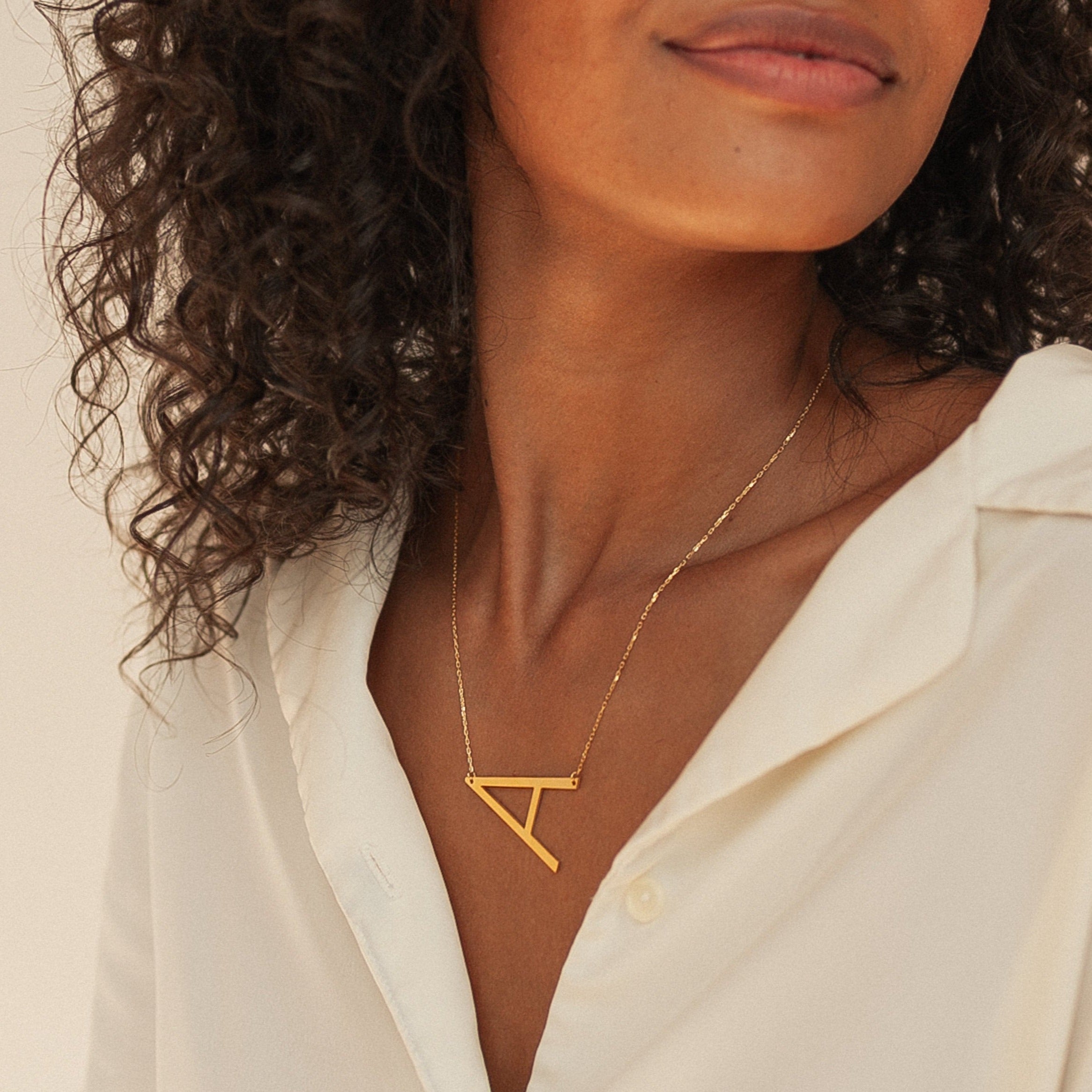 LARGE Monogram Necklace - 1 inch Monogram Necklace - High Quality Jewelry, Monogram  Pendant, monogrammed gold necklace, Initial Monogram