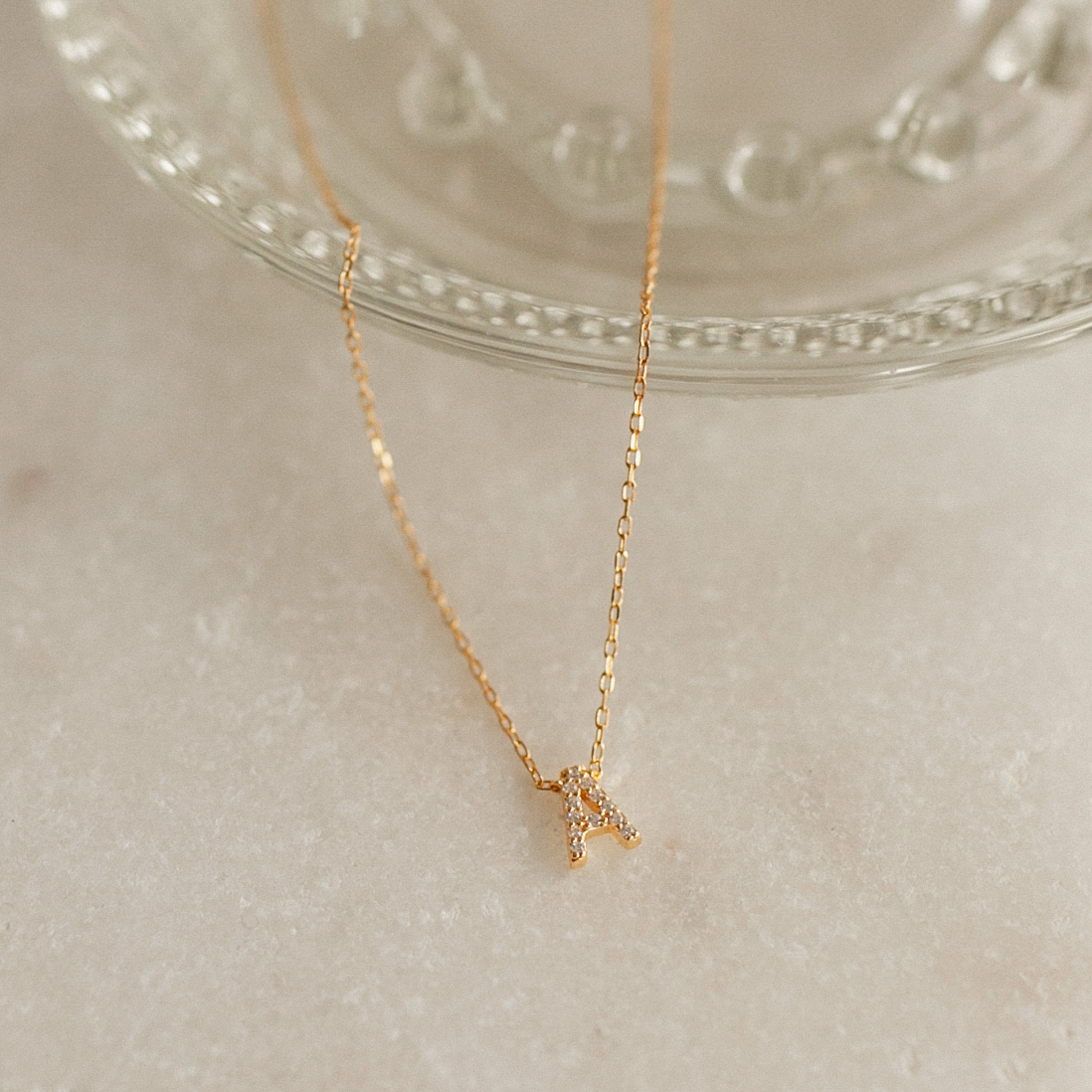 Dainty Gold Filled Initial Letter Charm Necklace – The Cord Gallery