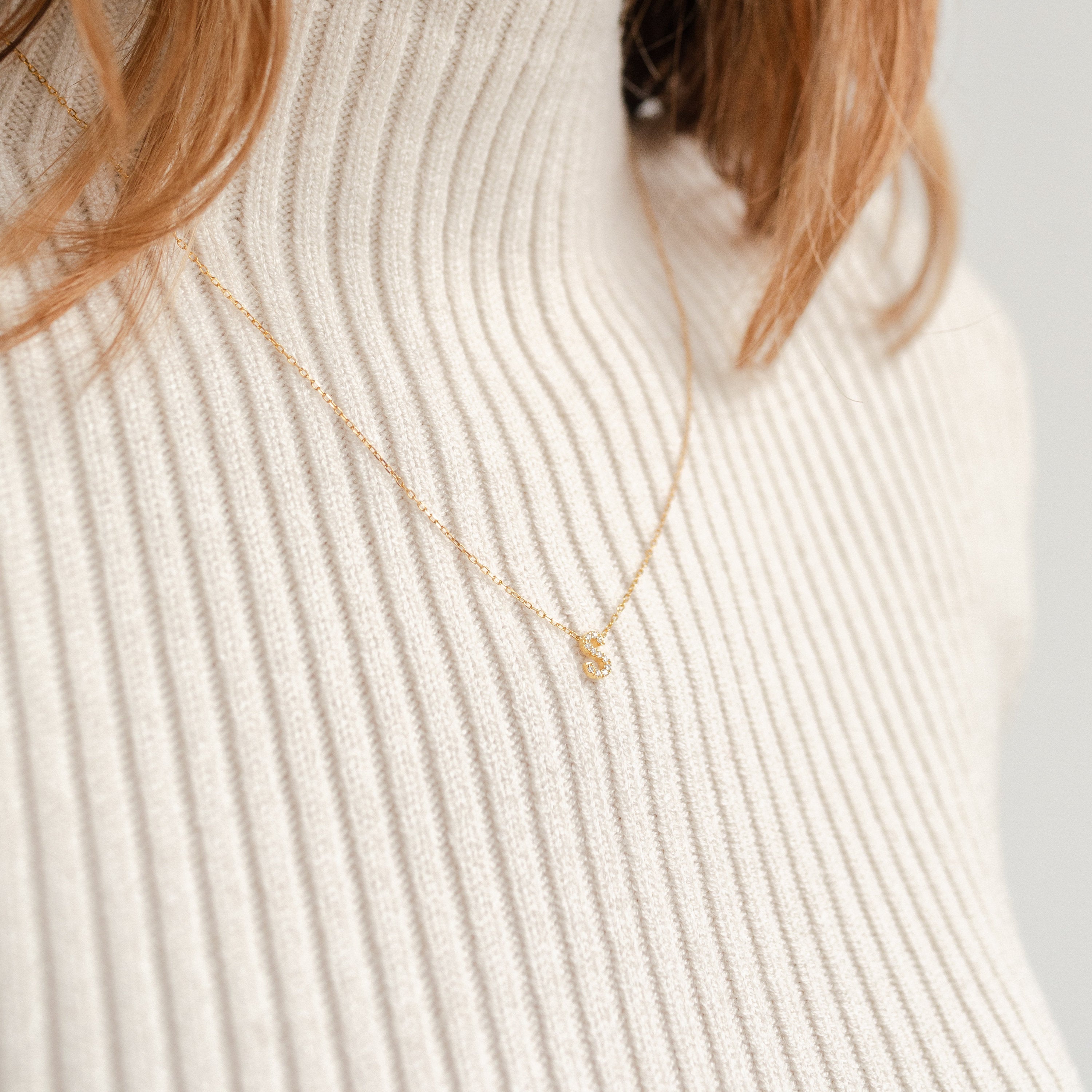 Dainty Gold Filled Initial Letter Charm Necklace – The Cord Gallery