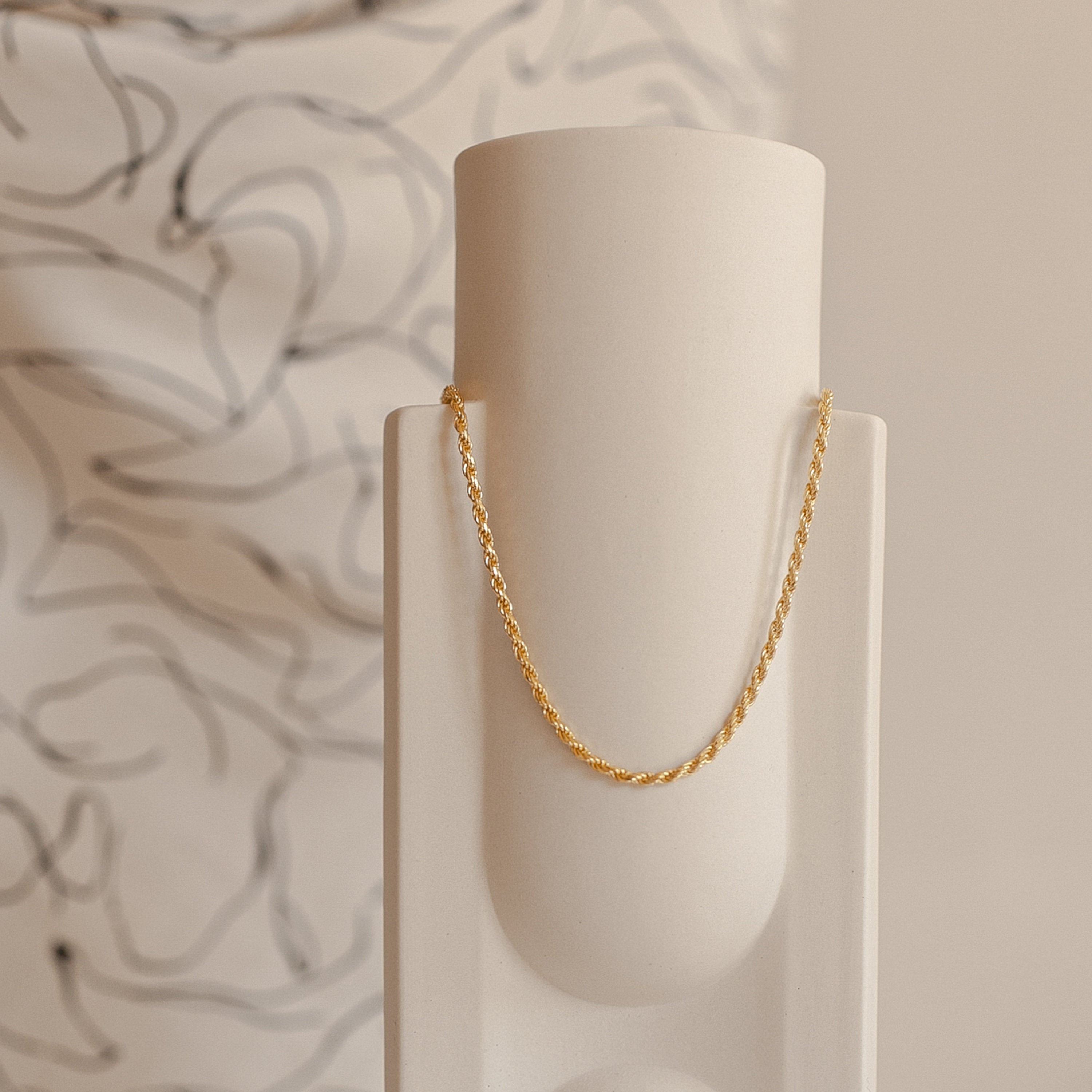 Triple Stacked Beaded Chain Necklace | Caitlyn Minimalist 18K Gold