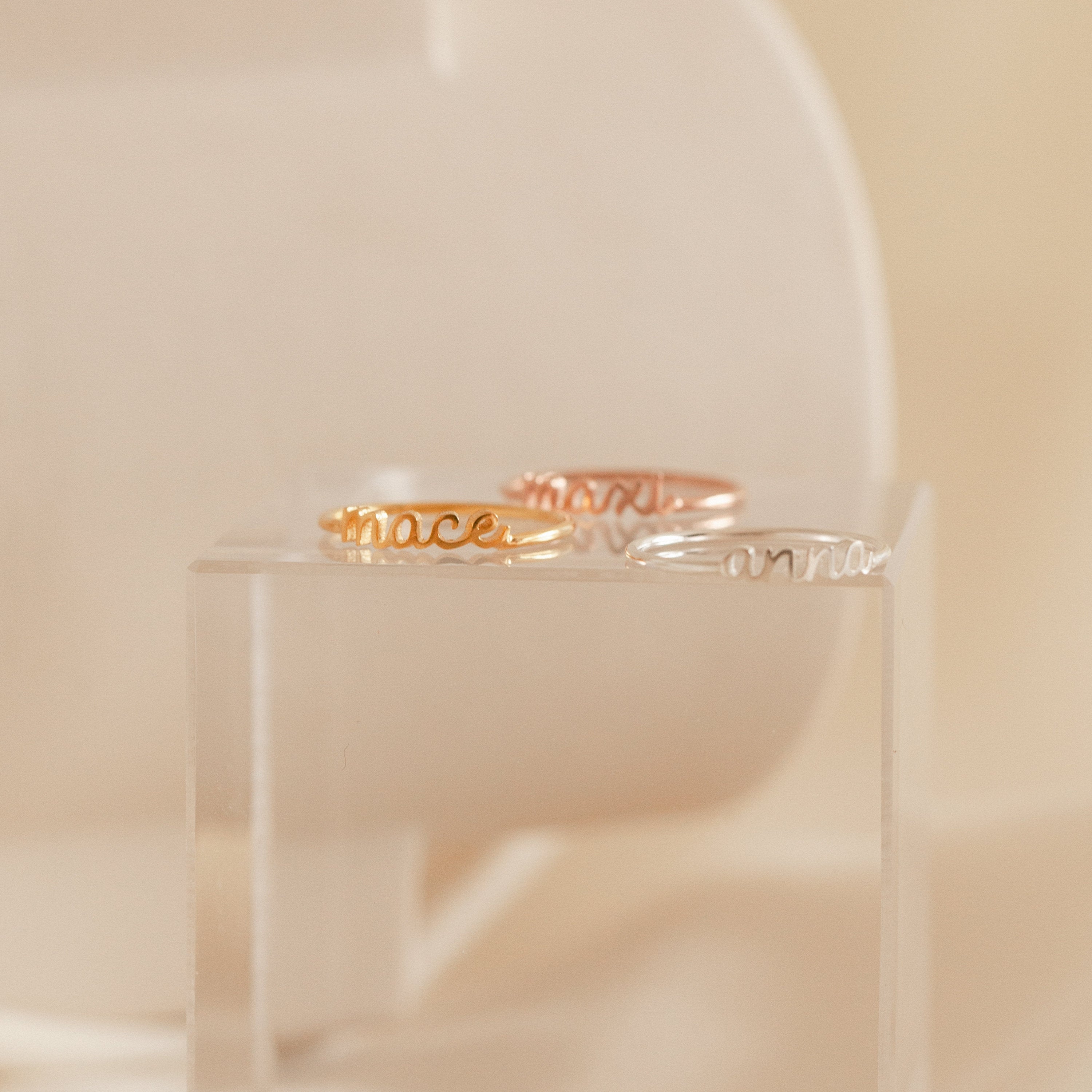 Gold Plated Couple Name Ring - Adjustable, जेमस्टोन रिंग, रत्न की अंगूठी -  Blueswift, Malda | ID: 25186410173