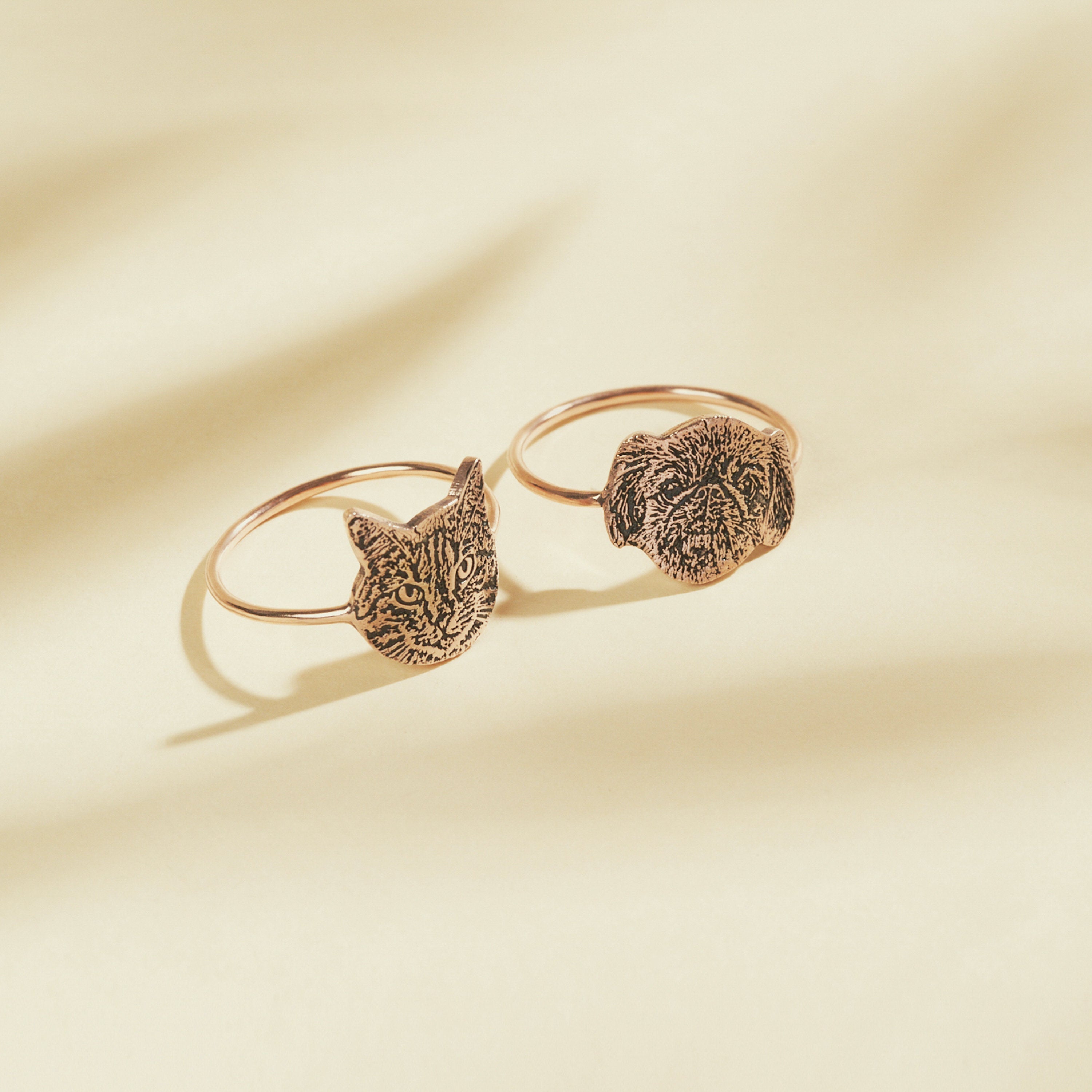 Personalized Pet Ring by Caitlyn Minimalist * Dainty Stackable Engraved Animal Initial Ring * Pet Memorial Jewelry, Pet Lover Gift * RM47F77