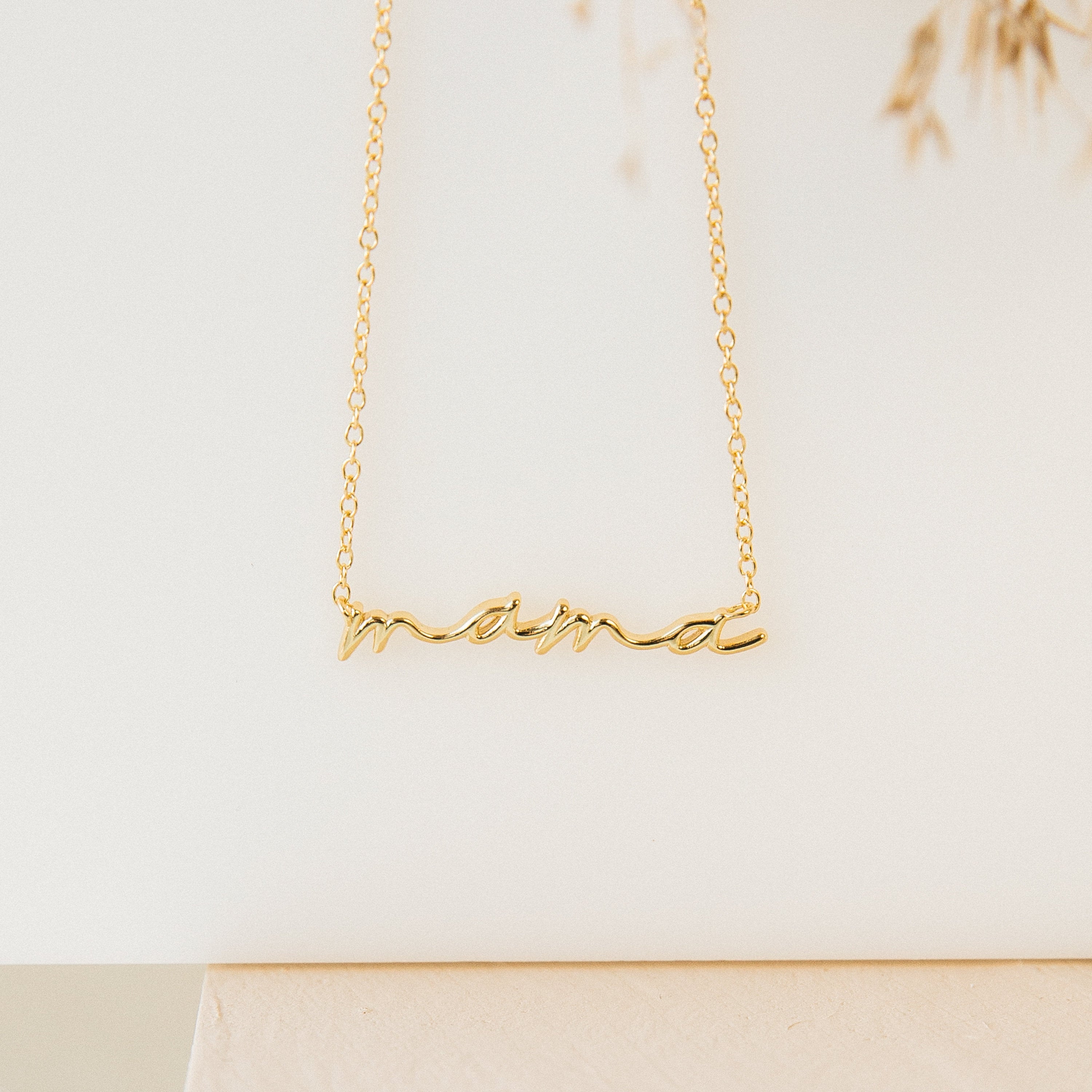 Mama Spaced Letter Necklace | Caitlyn Minimalist Sterling Silver